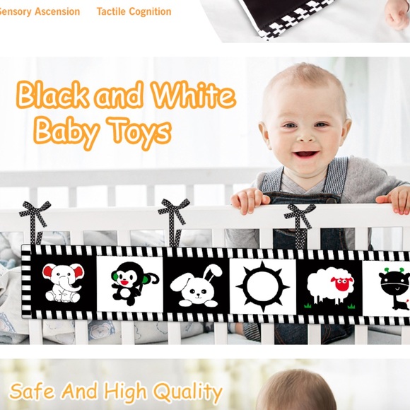 Cute Soft black and white baby toy and book - Picture 9 of 10